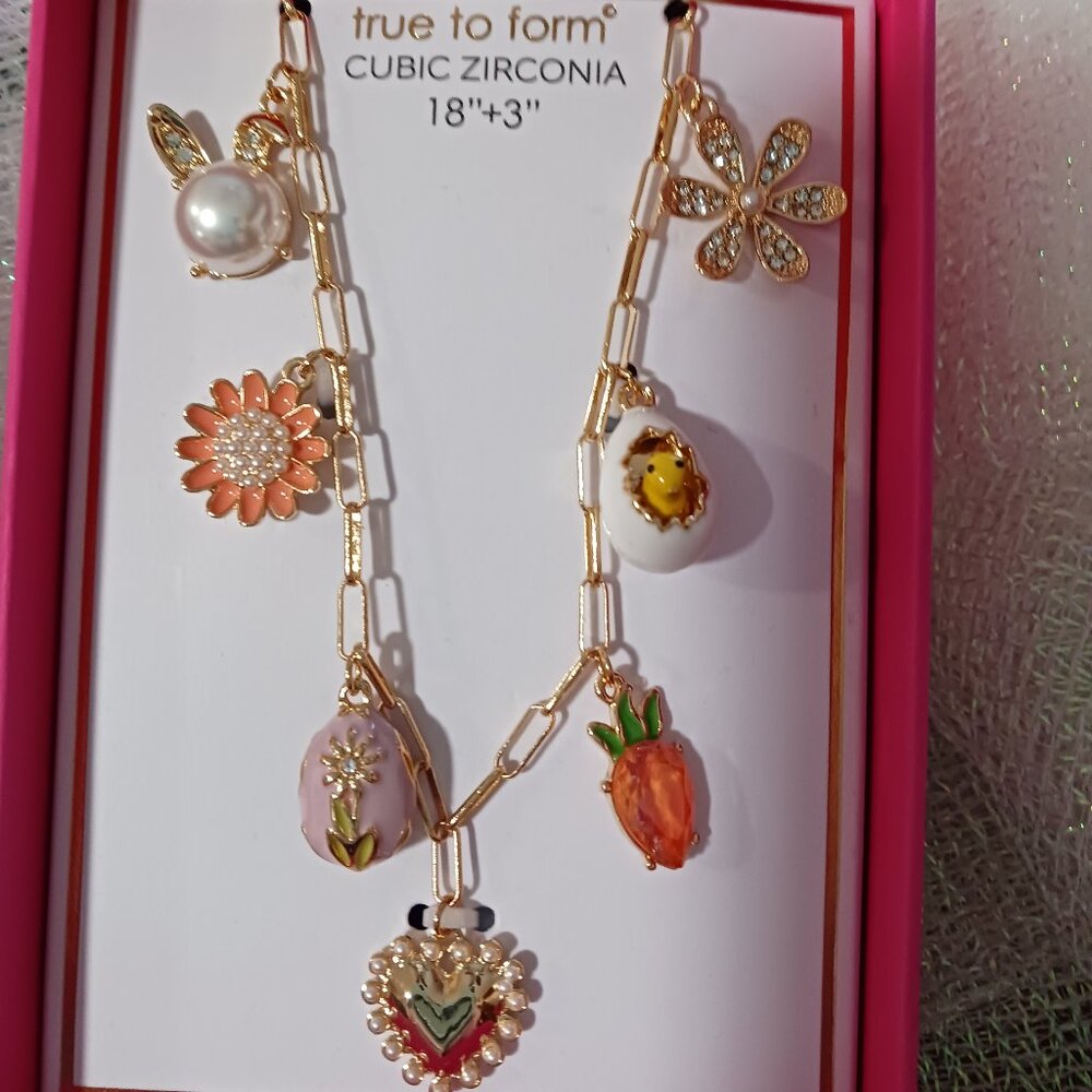 True to Form - Cubic Zirconia Easter Necklace with 3" extention.